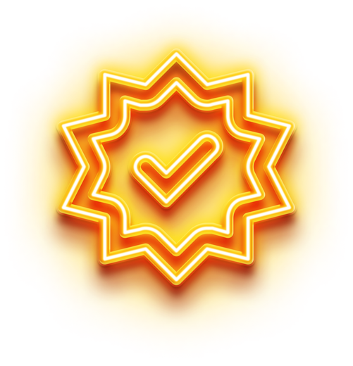 Yellow neon sign icon
